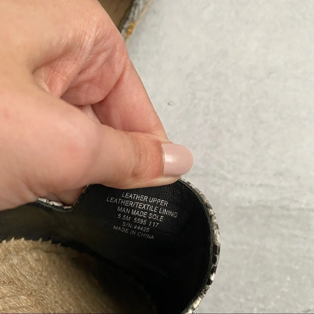 Tory Burch || Max Snake Embossed Espadrilles Slides‎ Mules Slip Ons 5.5